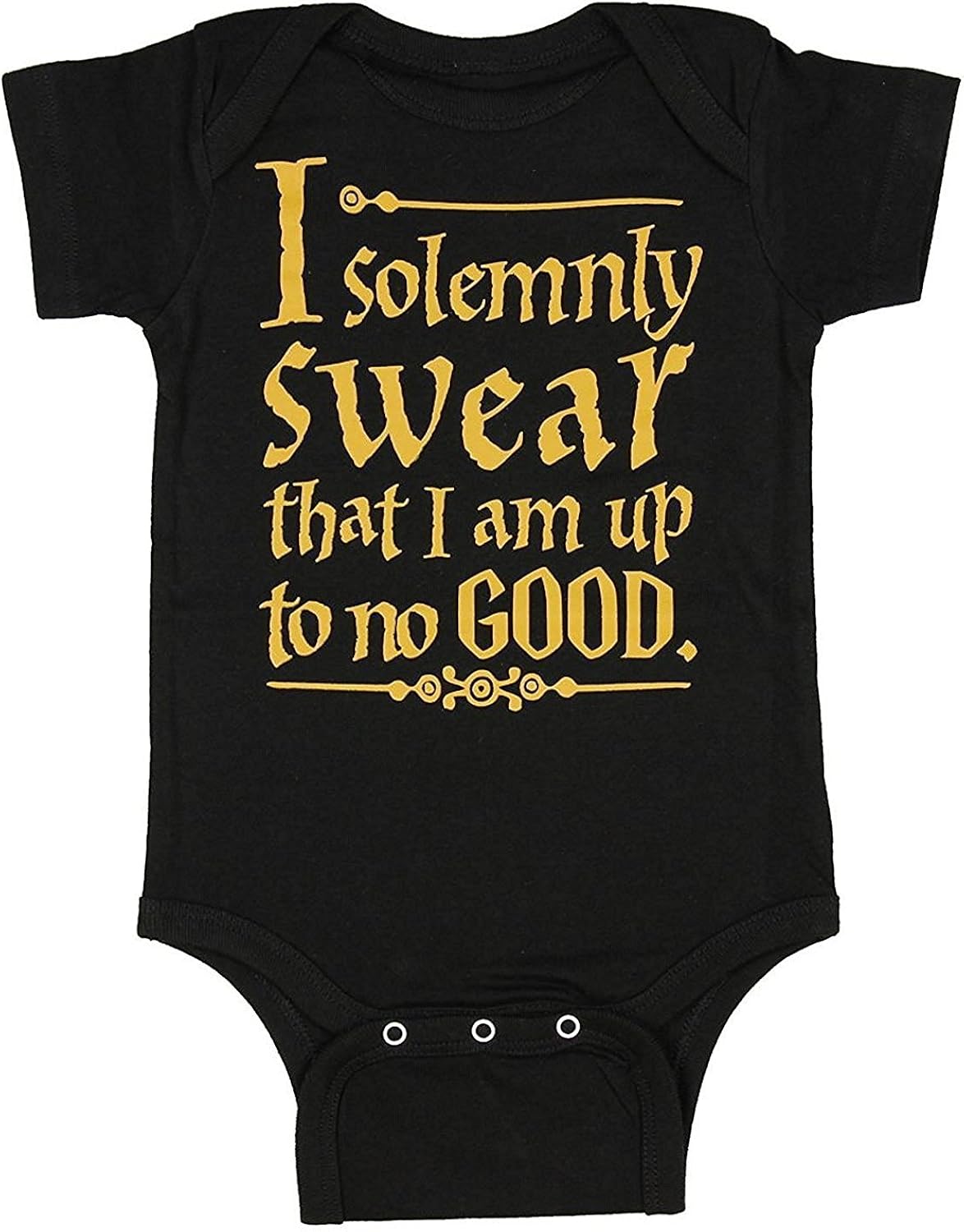 中性款婴儿 i solemnly swear that i am up to no good 连体衣